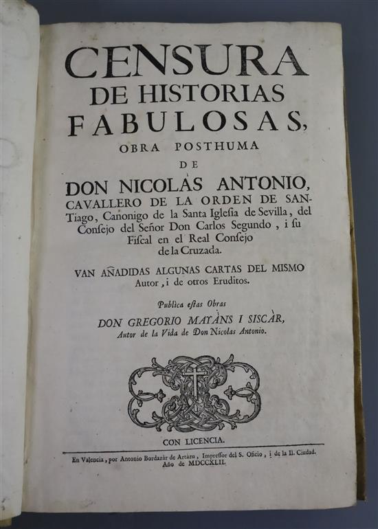 Antonio, Nicolas - Censura de Historias Fabulosas, Obra Posthuma,